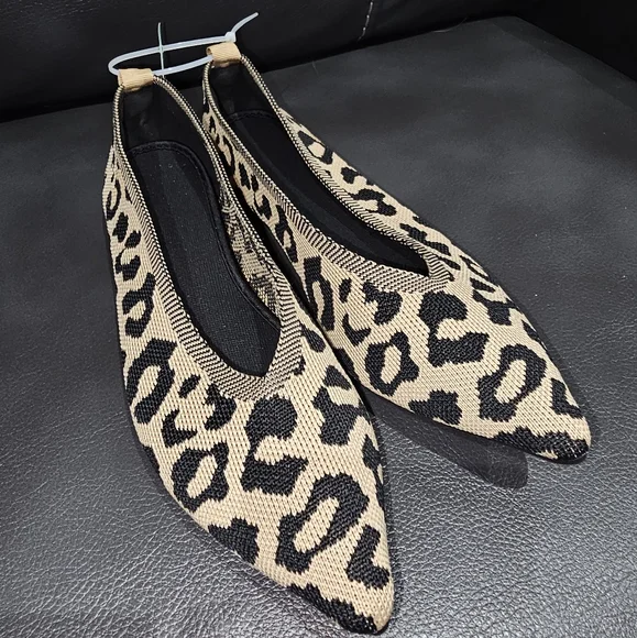 cundo Women’s Pointed Toe Flat Shoes Knit Texture Slip-On Ballet Loafers Shoes - Picture 7 of 8